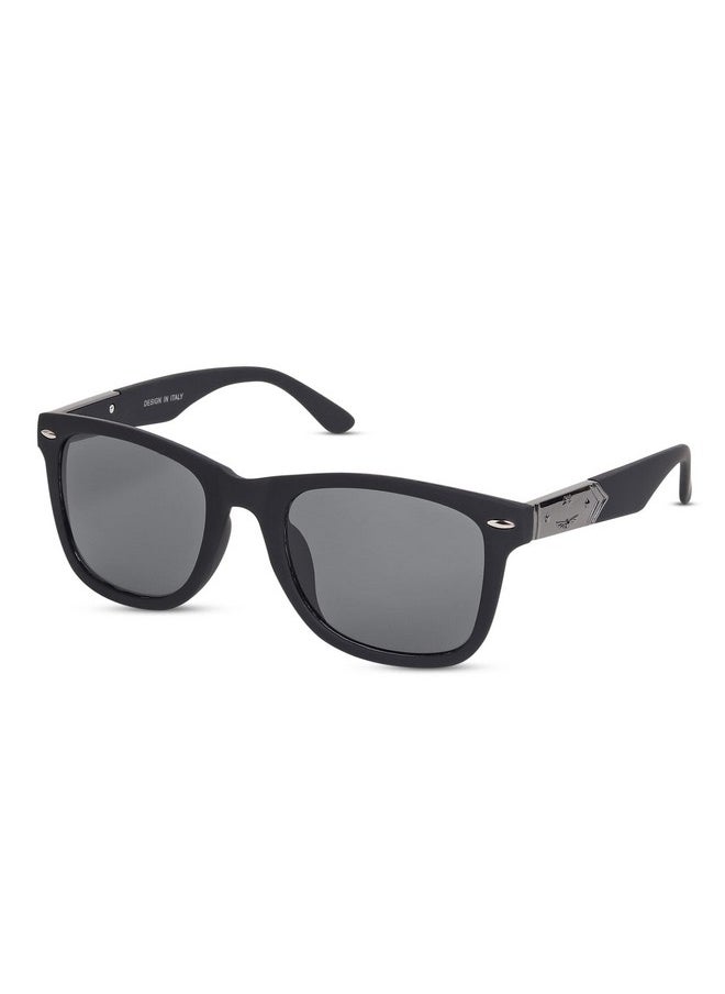 Elegante ELEGANTE Metal Hinges Heavy UV Protected Glass Lens Square Sunglasses for Men (C1 - Black)  - Image 1