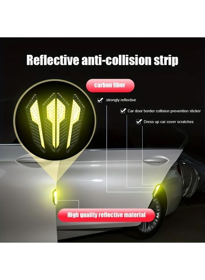Black Green Reflective Car Door Decals Anti Collision Scratch Resistant Night Safety Stickers - Image 3