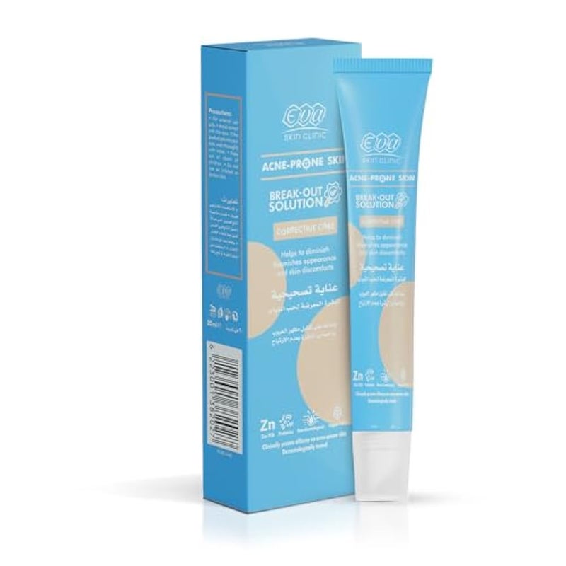 Eva Skin Clinic Acne-Prone Corrective Care, Blemish Control, Breakout Spot Clearing, Evens Skin Tone, Dark Spot Corrector, Non-Drying, Acne Relief Cream, Suitable for Oily Skin, 20 ML - Image 1