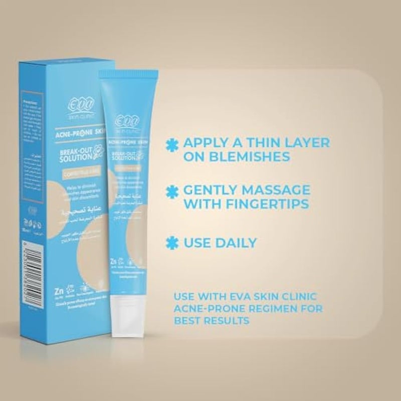 Eva Skin Clinic Acne-Prone Corrective Care, Blemish Control, Breakout Spot Clearing, Evens Skin Tone, Dark Spot Corrector, Non-Drying, Acne Relief Cream, Suitable for Oily Skin, 20 ML - Image 2