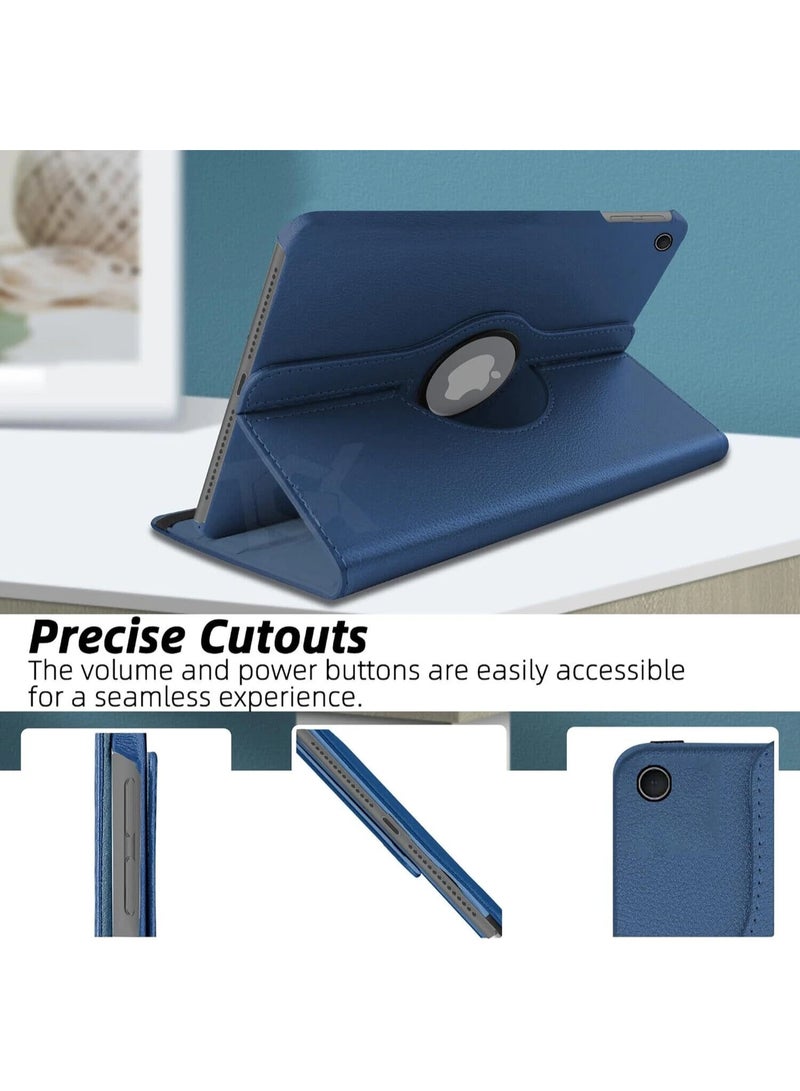 YoYoTech 360° Rotating Case for iPad 9 2021(9th Gen) iPad 8 2020(8th Gen) / iPad 7 2019(7th Gen)10.2 in Case Flip Cover with Multi Viewing Angles Stand | Pencil Holder | Heat Dissipation | TPU Back cover- Blue - Image 3