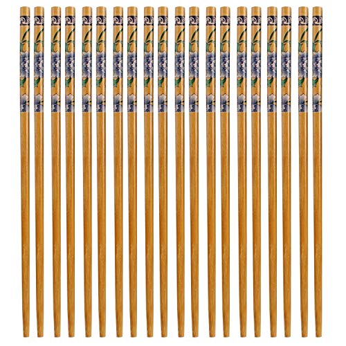 eS³kube Set of 10 Pairs Designer Natural Round Bamboo Reusable Chopsticks, Size 9.5 Inch(Color & Design May Vary) - Image 2