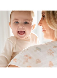 aden + anais aden + anais 100% Organic Cotton Muslin Burpy Bib – Multi-Use, Absorbent 4-Layer Burp Cloth & Full-Coverage Snap-Closure Baby Bib, Lap-Shoulder Drool Cloth, 22.5” X 11”, 2-Pack, Earthly  - Image 5