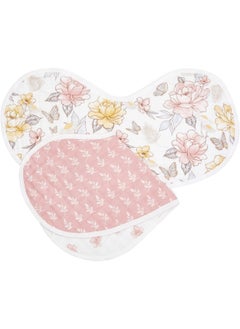 aden + anais aden + anais 100% Organic Cotton Muslin Burpy Bib – Multi-Use, Absorbent 4-Layer Burp Cloth & Full-Coverage Snap-Closure Baby Bib, Lap-Shoulder Drool Cloth, 22.5” X 11”, 2-Pack, Earthly  - Image 2