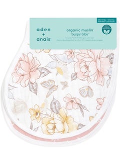 aden + anais aden + anais 100% Organic Cotton Muslin Burpy Bib – Multi-Use, Absorbent 4-Layer Burp Cloth & Full-Coverage Snap-Closure Baby Bib, Lap-Shoulder Drool Cloth, 22.5” X 11”, 2-Pack, Earthly  - Image 3