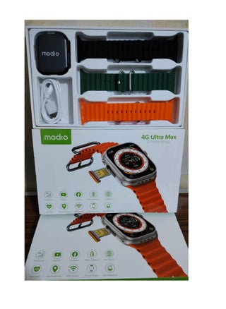 Brand Modio 4G is a very smart watch that supports a 4G chip  Supports Giga Wi-Fi  6 GB ample space  Do not forget to notice the camera with voice assistant, three straps, black color - pzsku/Z74BA5B8F2454AEAA056AZ/45/1746227895/8674c294-1162-4711-b6d3-b17affb5aecd