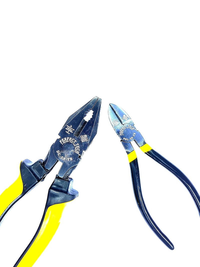 PERFECT TECH Combination Cutting Plier | Cutting Plier | Anti-Rust Properties For Gripping | Industrial & Plumber Hand Tools | Pliers For Home Tool Kit | Double Dip Set Tools (DC-08-YB & SBL-06-YB) - Image 4