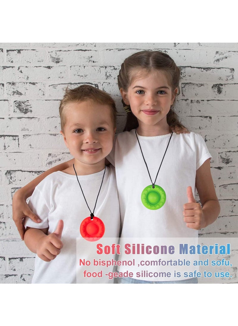 Gonice - Chew Necklace, SLGOL 6 Pack Mace Chew Necklace for Sensory Kids, BPA Free, Food- Grade Silicone Oral Motor Aids chewelry Chewy Necklace Sensory for Autism, ADHD, Anxiety, or Other Special Needs - Image 1