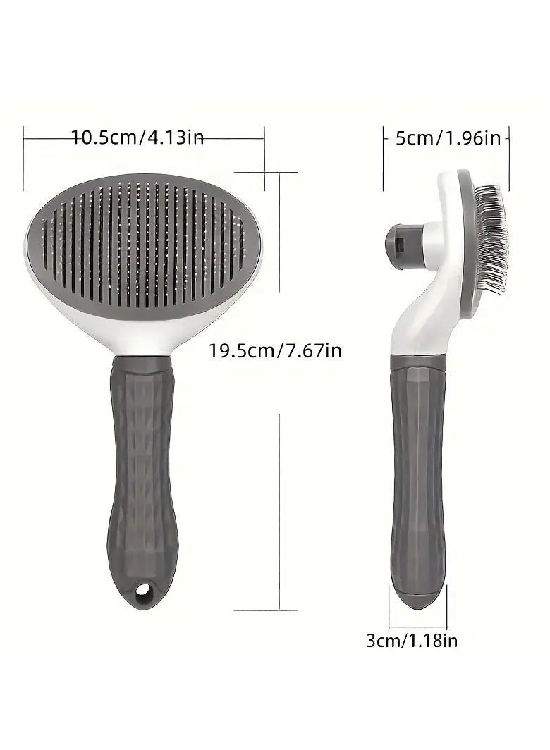 Knox Powering Generations Knox Self-Cleaning Slicker Brush for Dogs & Cats 2-in-1 Grooming, & Massaging Tool with Soft Stainless Steel Bristles, Non-Slip Handle, Easy Fur Removal, Ideal for Long & Short Hair - Image 2