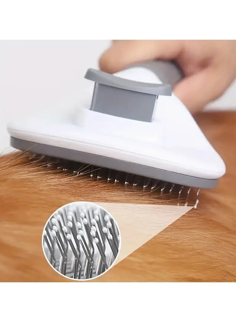 Knox Powering Generations Knox Self-Cleaning Slicker Brush for Dogs & Cats 2-in-1 Grooming, & Massaging Tool with Soft Stainless Steel Bristles, Non-Slip Handle, Easy Fur Removal, Ideal for Long & Short Hair - Image 5