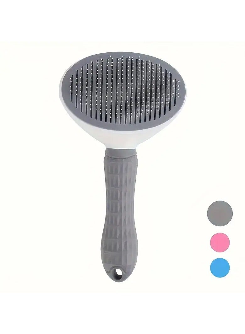 Knox Powering Generations Knox Self-Cleaning Slicker Brush for Dogs & Cats 2-in-1 Grooming, & Massaging Tool with Soft Stainless Steel Bristles, Non-Slip Handle, Easy Fur Removal, Ideal for Long & Short Hair - Image 4