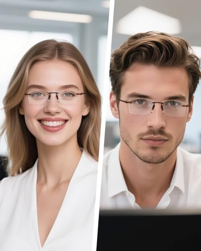 TERAISE Rimless Reading Glasses Comfortable Lightweight Frameless Reader 1 Pack Men and Women Blue Light Blocking Computer Eyeglasses(1.5X) - Image 5