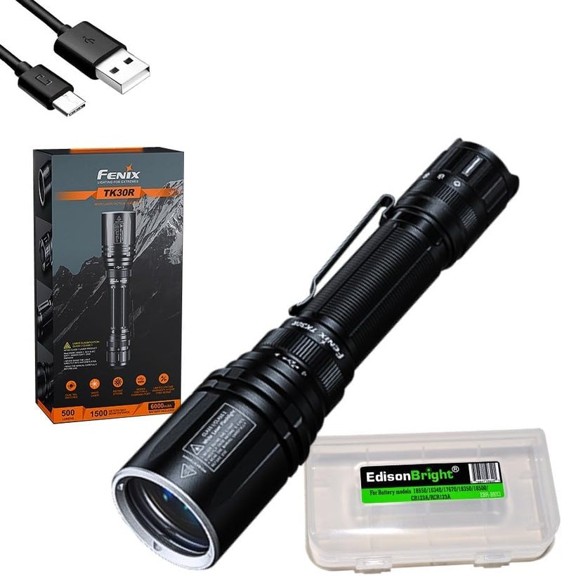 Fenix TK30R Long Throw Tactical LEP Flashlight USBC Rechargeable 1640 Yards Beam Throw with EdisonBright Charging Cable Carrying case - Image 1