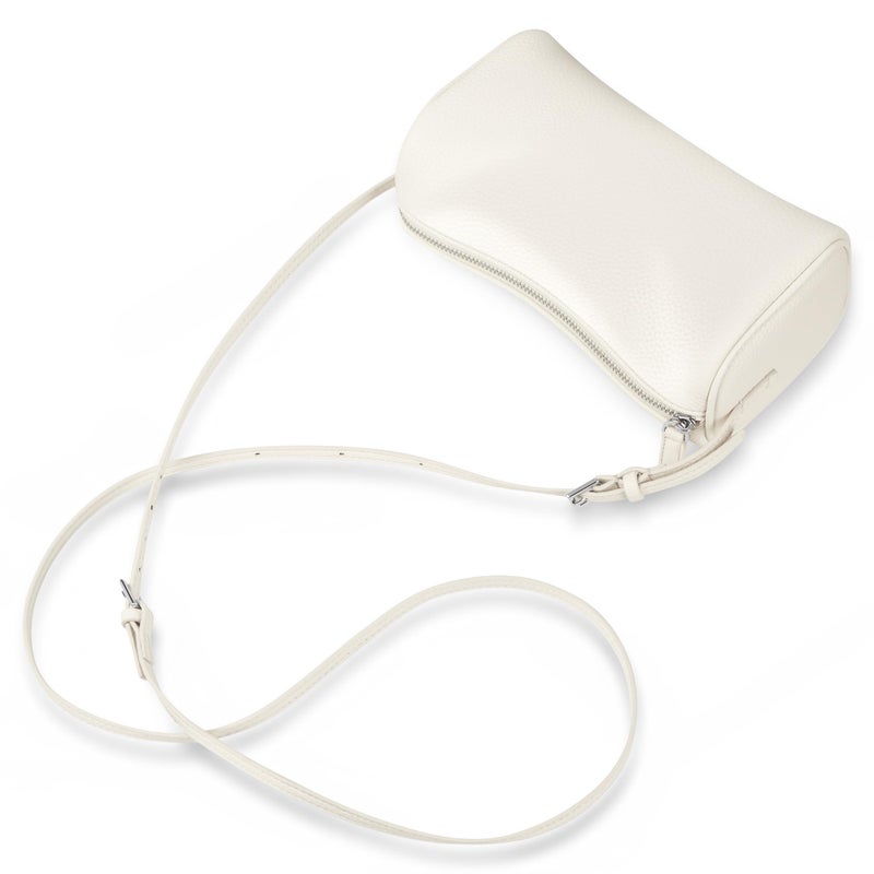 Party Hobo Crossbody Bags For Women,Vegan Leather Barrel Bag For Ladies,Designer Mini Pruse With Adjustable Strap,White - Image 4