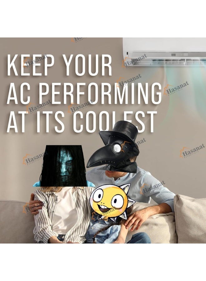 HASANAT ESSENTIALS منظفات هاسانات الأساسية لتكييف الهواء برايت وألوبرايت - منظفات قوية تعتمد على الأحماض لملفات المكثف والمبخر (الأحمر والأخضر) - Image 2