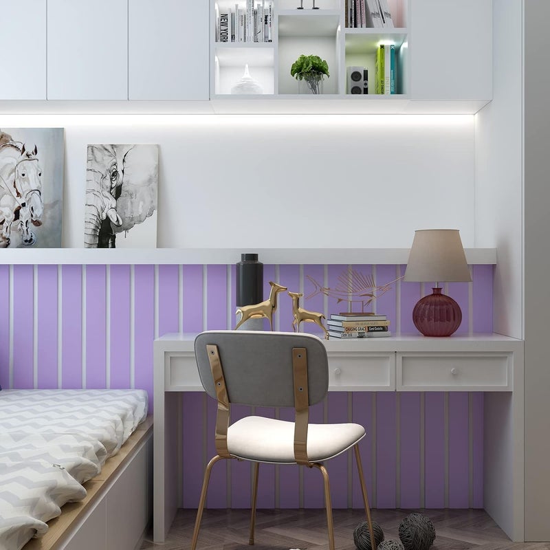 MUNIKESH CREATION Purple Colour Wallpaper Border Peel and Stick Purple Contact Paper for Countertops Border, Wall Corners Stickers and Wall Decor Waterproof Self Adhesive 4x240 Inch - Image 3