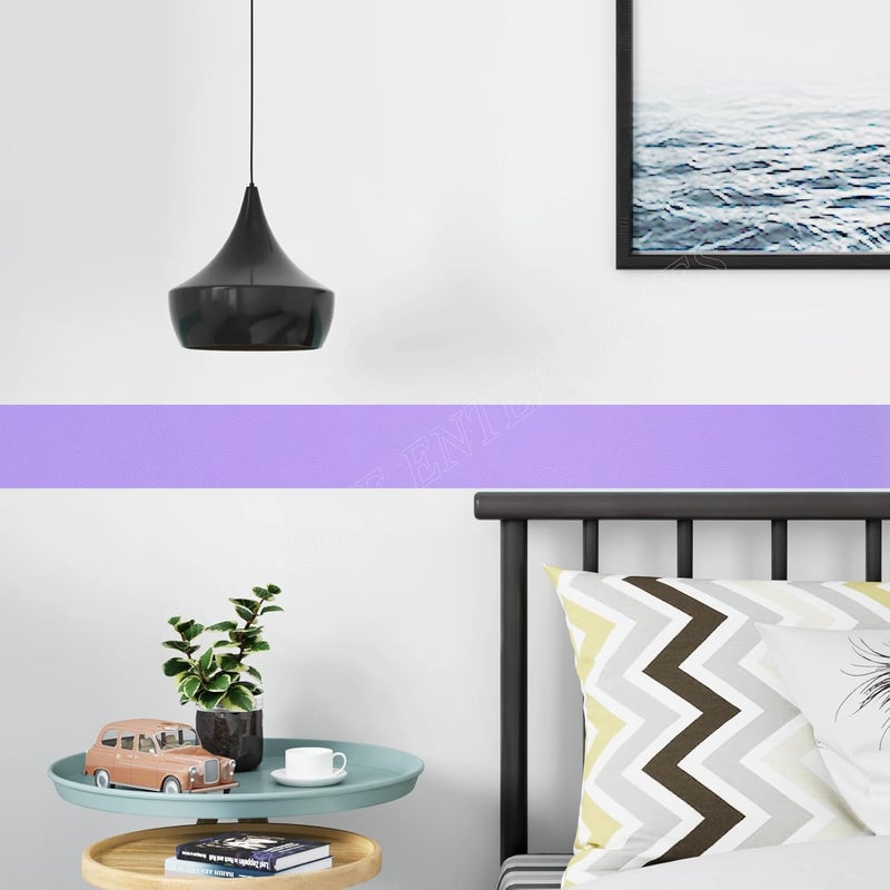 MUNIKESH CREATION Purple Colour Wallpaper Border Peel and Stick Purple Contact Paper for Countertops Border, Wall Corners Stickers and Wall Decor Waterproof Self Adhesive 4x240 Inch - Image 5