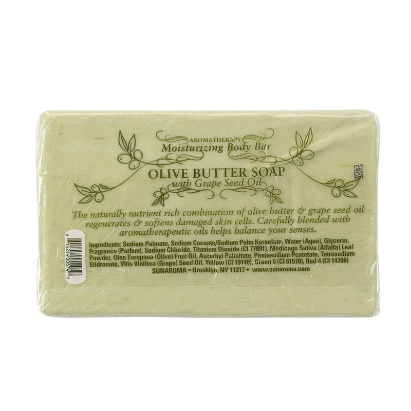 Sunaroma Olive Butter Soap 5 oz Balance your Senses with Aromatherapy Grape Seed Oil to Unwind Relax Paraben and Sulfate Free Made in the USA - Image 2