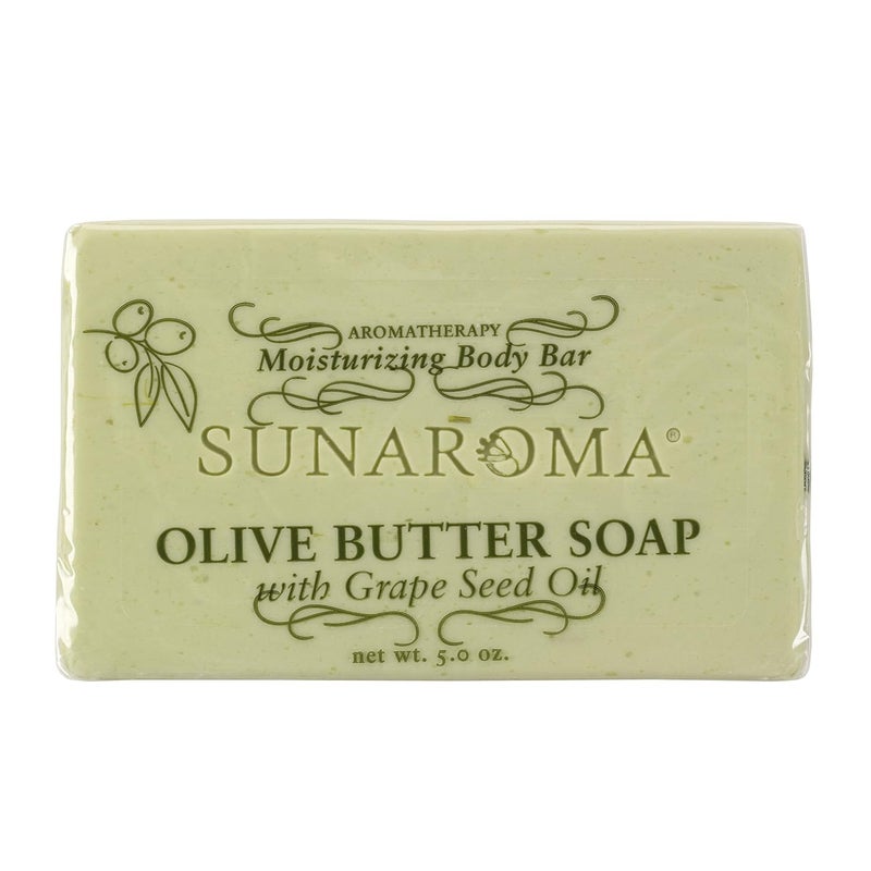 Sunaroma Olive Butter Soap 5 oz Balance your Senses with Aromatherapy Grape Seed Oil to Unwind Relax Paraben and Sulfate Free Made in the USA - Image 1