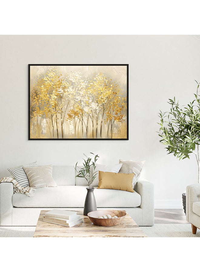 Art Decor Art Decor Framed Canvas Wall Art of Abstract Golden Trees Neutral Color Painting Nature Landscape Print Wall Decor for Home Office Living Room Bedroom Gifting - Image 2