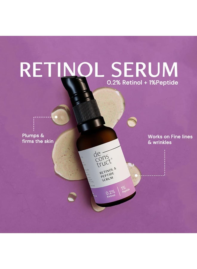 Deconstruct 0.2% Retinol + 10% Niacinamide Face Serum Combo | With Peptide & Alpha Arbutin | Reduces Fine Lines, Dark Spots & Acne Marks | For Men & Women | Beginner Friendly | 30 Ml each |Pack of 2 - Image 4