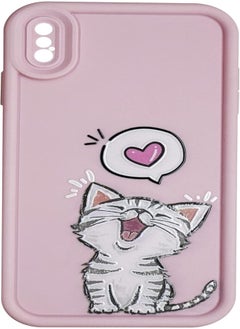 Silicon TPU Case Camera Protection with 3D Cheerful Prints For Apple iphone Xs max (Lovely Cat)