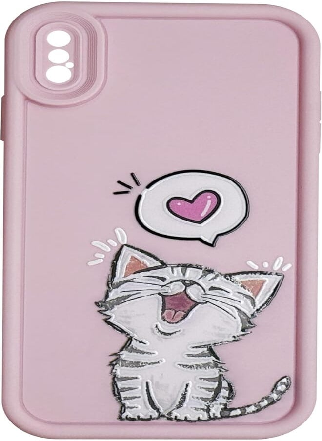 Generic - Silicon TPU Case Camera Protection with 3D Cheerful Prints For Apple iphone Xs max (Lovely Cat) - Image 1