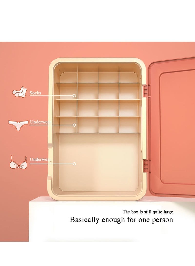 Arabest 17-Compartments Storage Box Coral For Socks Underwear and Bra Cabinet and Drawer Organizer - Image 4
