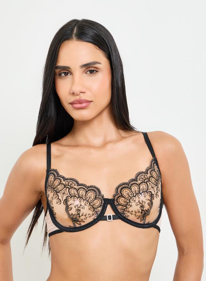 Take Two Black Lace Bralette and Thong Lingerie Set - Image 2