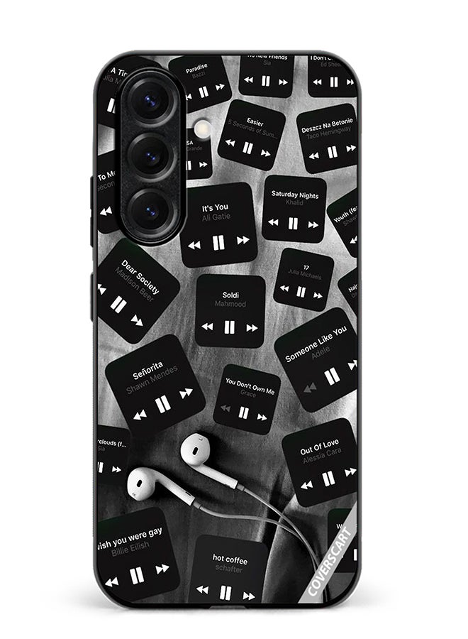 VR CREATIVE Protective Case Cover For Samsung Galaxy S25 Black Music Tags Design Multicolour