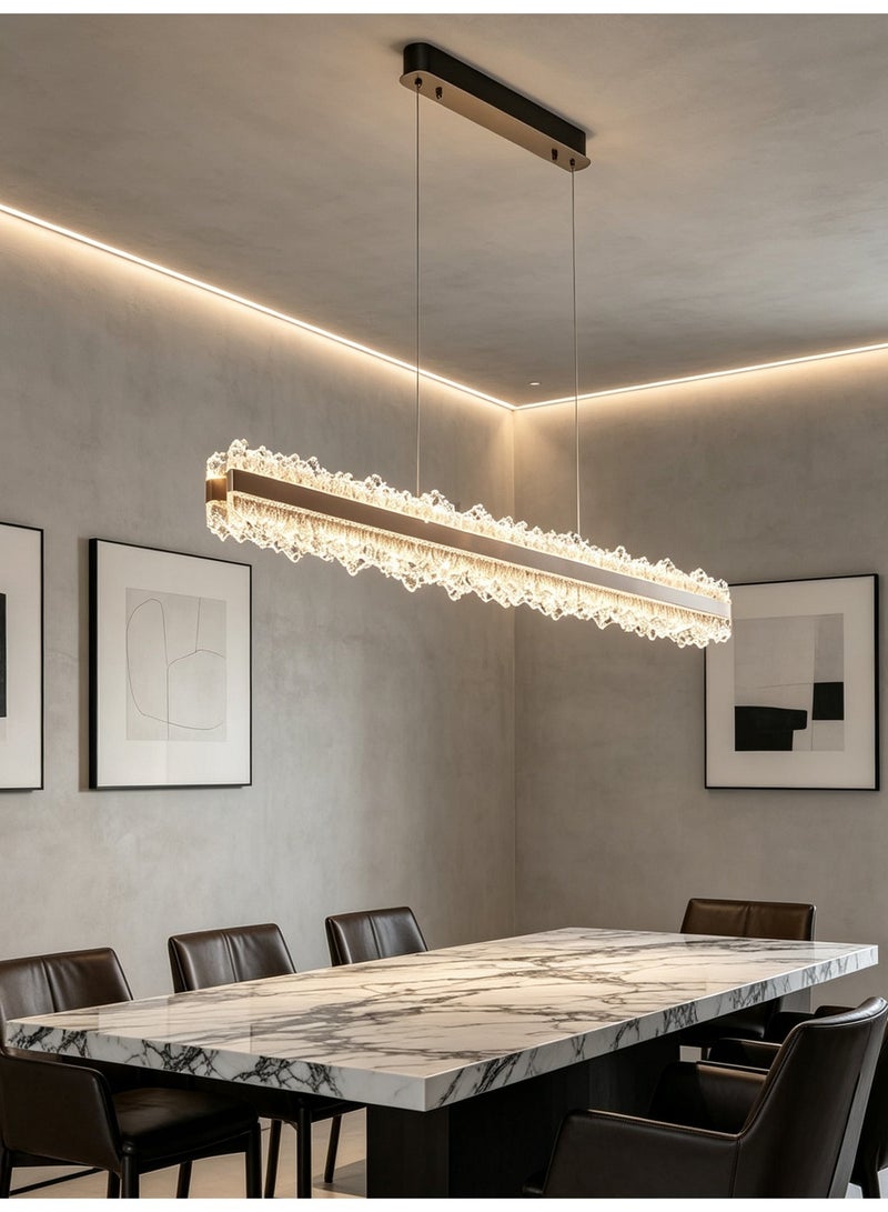 Modern Linear LED Pendant Light, Long Dining Room Chandelier for Kitchen Island Dining Table, Warm White - Image 5