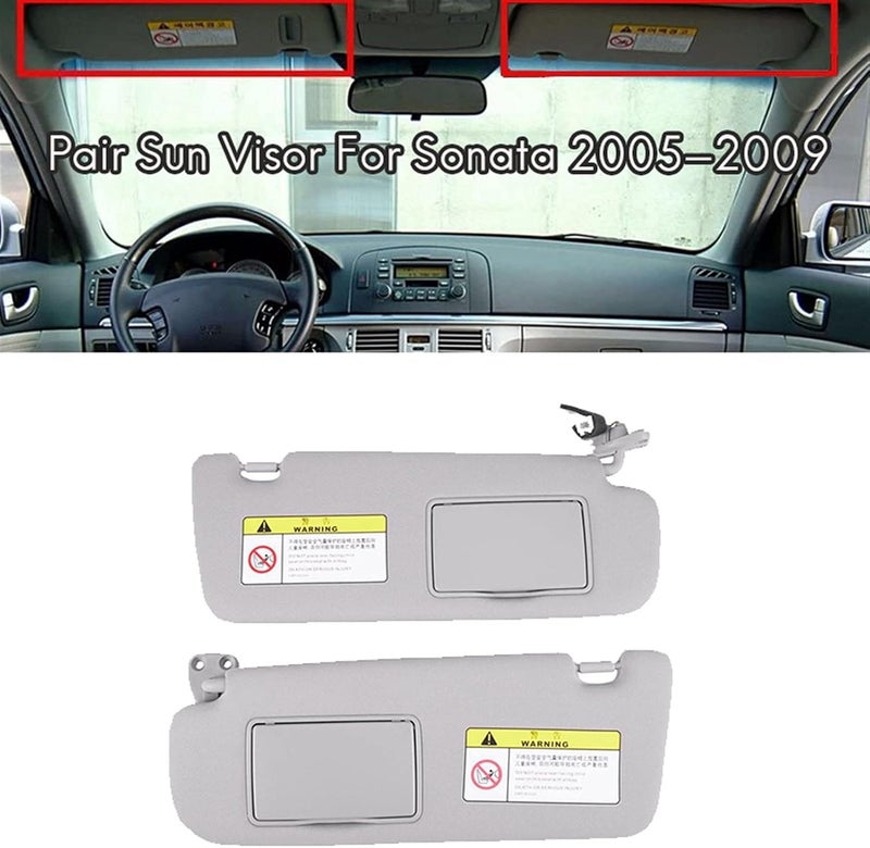 QASULER Car Interior Sun Visor Shade Gray for Hyundai Sonata - Image 4