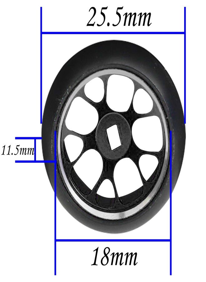 Vgoohobby 4Pack Vgoohobby 1/28 Tires Plastic Drift Car Tyres w/Alloy Wheel Rims Compatible with Wltoys K969 K989 Kyosho Mini-Z Mini-Q Mini-D 1/28 RC Drift Car (Black) - Image 4