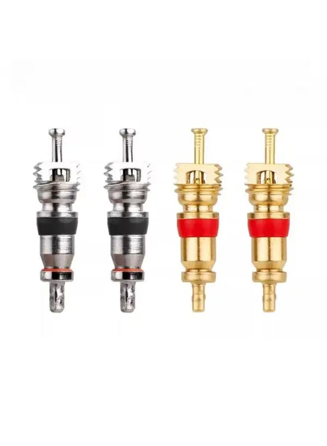 Natural Red Copper Nickel Plated 5V1 Thread Tire Valve Core Air Nozzle 5Pcs - Image 1