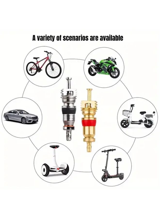 Natural Red Copper Nickel Plated 5V1 Thread Tire Valve Core Air Nozzle 5Pcs - Image 4