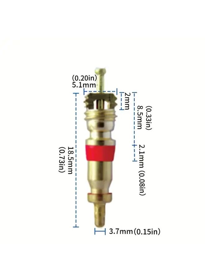 Natural Red Copper Nickel Plated 5V1 Thread Tire Valve Core Air Nozzle 5Pcs - Image 2