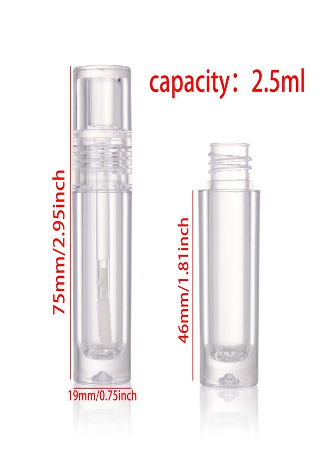 COSIDEA 30pcs 2.5ml Round Clear empty lip gloss tubes bulk with wand lipgloss bottle containers wholesale - Image 2