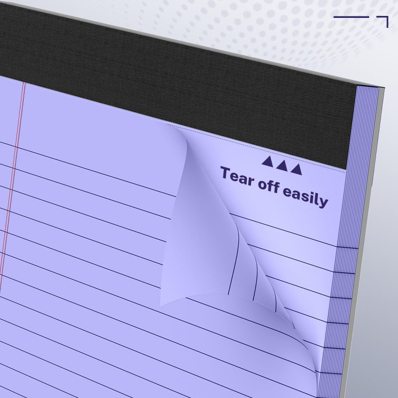 AILZFEI 3 Pack Wide Legal Pads 11" x 9.5" (Landscape Format) Pink Purple Blue College Ruled Note Pad Narrow Ruled 30 Sheets per Notepad Perforated Writing Paper with Thick Backboard Horizontal Pads of Paper - Image 5