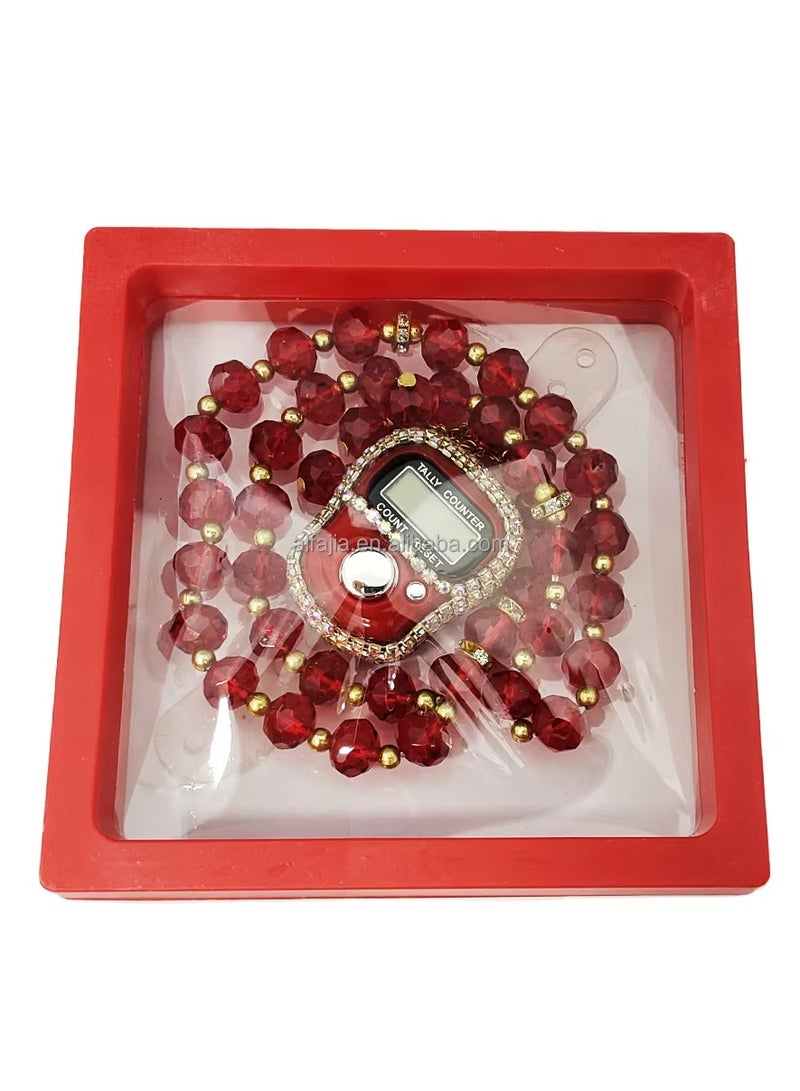 Digital Tasbih Counter in White Sparkle Digital Display Counters - Image 1