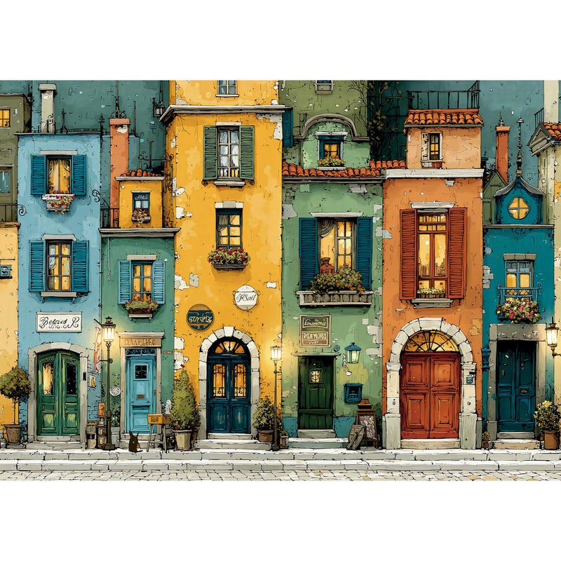 lamplig Puzzles for Adults 1000 Pieces Fall Italy Town Street Vintage Landscape 1000 Piece Puzzle for Adults Seniors Jigsaw Puzzles 1000 Pieces with Letters on Back Fun Gifts Decor 11 Poster - Image 3
