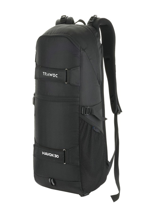 TRAWOC HAVOK 30L Travel Backpack Unisex 30 Litre Laptop Backpack for Men & Women, Ideal Travelling Casual Bag for office and Day Trip Black, LHK007, 3 Year Warranty - Image 1