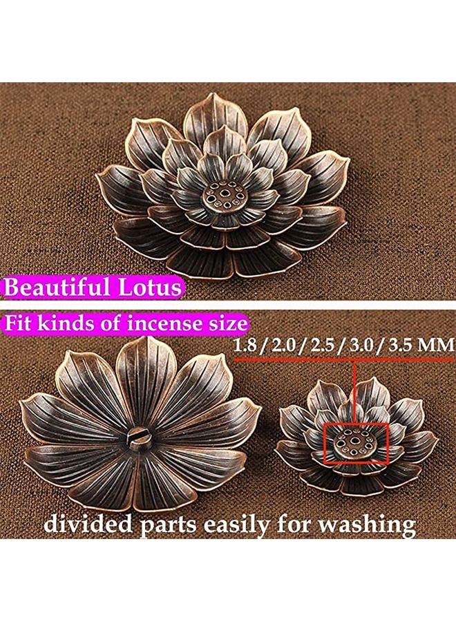 Haidue 4.62 Inch Handicraft Incense Holder for Sticks, Coil Lotus Ash Catcher Tray, Incense Burner Holder for Home Fragrance Accessories  - Image 4