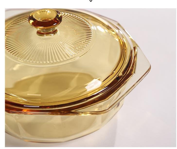 The Better Home Zest Series Borosilicate Glass Serving Casserole (1.5L) | Glass Bowl With Lid | Glass Casserole With Glass Lid | Microwave & Dishwasher Safe | Gift For Housewarming (Amber) - Image 4