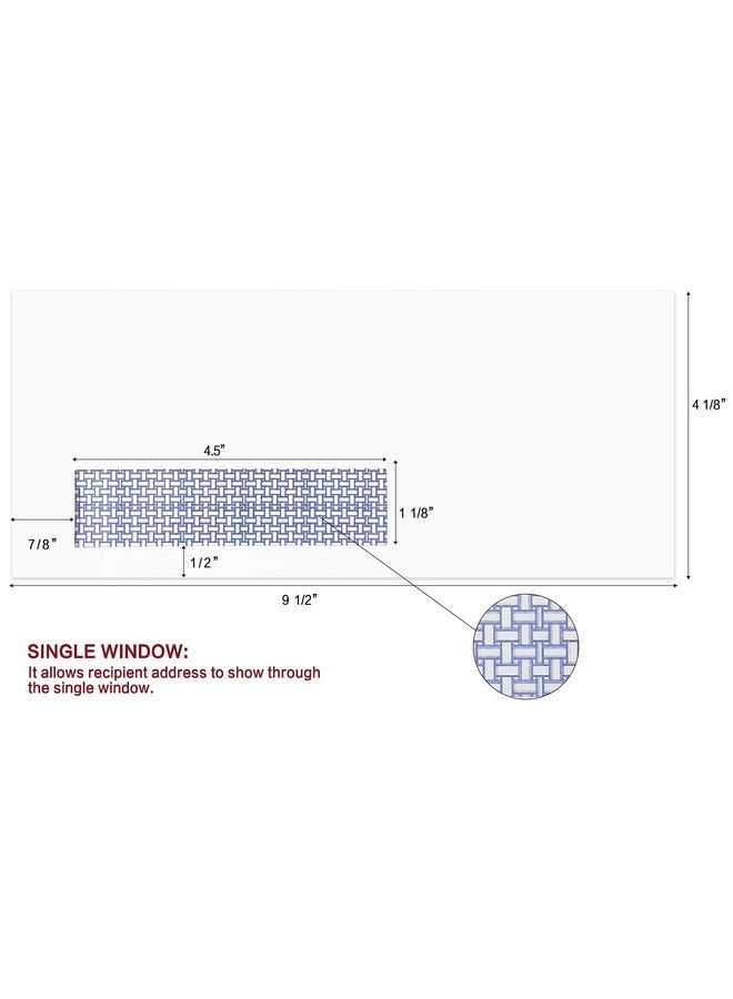HERKKA 500 Pack 10 Single Left Window Self Seal Security Envelopes Designed For Quickbooks Invoices & Business Statements Computer Printed Checks Peel And Seal Flap Size 41 8 X 91 2 Inches 24 Lb - Image 3