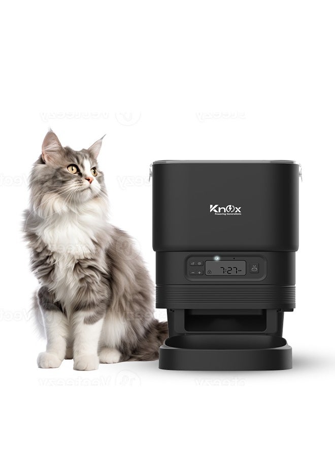 Knox Powering Generations Single Bowl Automatic Pet Feeder for Cats and Dogs, 4L Capacity, Programmable Timers, Portion Control, Waterproof, Anti-Ant Technology, Dual Power (Black)  - Image 1