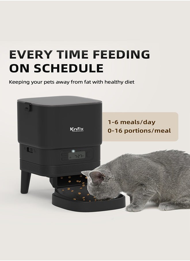 Knox Powering Generations Single Bowl Automatic Pet Feeder for Cats and Dogs, 4L Capacity, Programmable Timers, Portion Control, Waterproof, Anti-Ant Technology, Dual Power (Black)  - Image 3