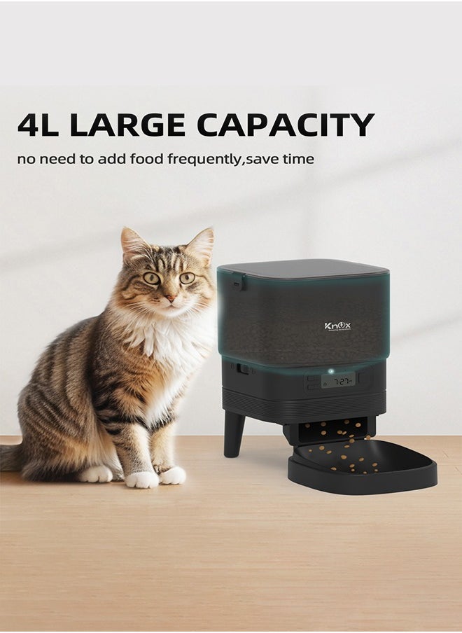 Knox Powering Generations Single Bowl Automatic Pet Feeder for Cats and Dogs, 4L Capacity, Programmable Timers, Portion Control, Waterproof, Anti-Ant Technology, Dual Power (Black)  - Image 2