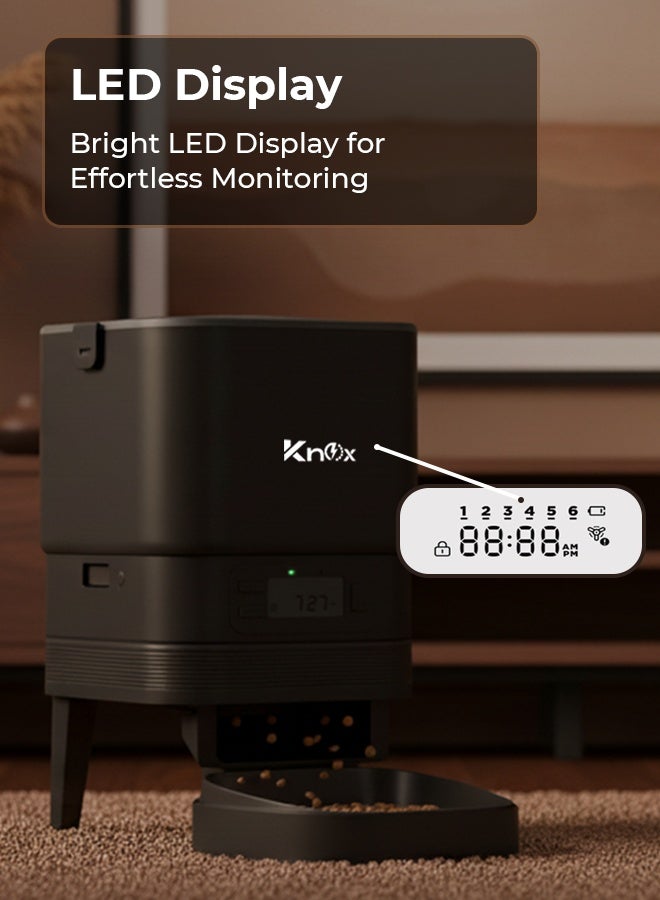 Knox Powering Generations 4L Automatic Pet Feeder for Cats & Dogs, Programmable Timer, Portion Control, Dual Power, Waterproof Design, Built-in Desiccant Box, Food Stuck Sensor, Anti Ant Technology - Image 3