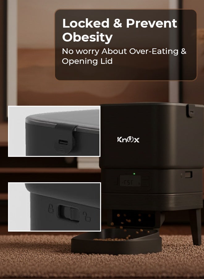 Knox Powering Generations 4L Automatic Pet Feeder for Cats & Dogs, Programmable Timer, Portion Control, Dual Power, Waterproof Design, Built-in Desiccant Box, Food Stuck Sensor, Anti Ant Technology - Image 5