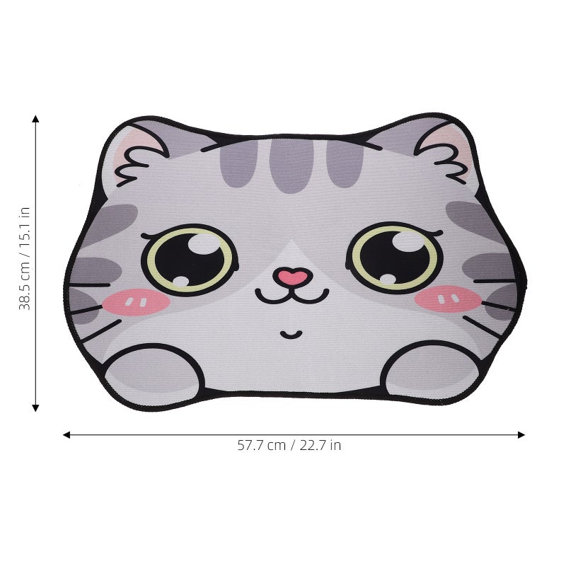 2pcs Lovely Pet Feeding Mat Cartoon Cat Design Pet Food Bowl Mat Easy Cleaning Quick Dry Pet Water Bowl Mat - Image 2